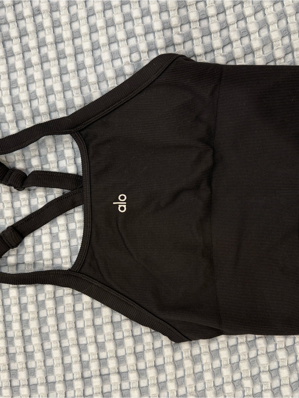 ALO Yoga Black Ribbed Sports Bra